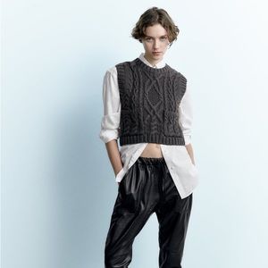 Zara cable knit vest